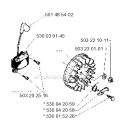 Ignition System Diagram and Parts List for 232R 1995-11 Husqvarna Brush Cutter