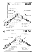 Bevel Gear Diagram and Parts List for 232R 1995-11 Husqvarna Brush Cutter