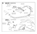 Handle  Controls Diagram and Parts List for 232R 1997-02 Husqvarna Brush Cutter