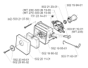 Carburetor  Air Filter Diagram and Parts List for 232R 1997-02 Husqvarna Brush Cutter