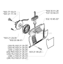 Starter Diagram and Parts List for 232R 2000-04 Husqvarna Brush Cutter
