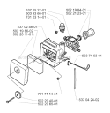 Carburetor  Air Filter Diagram and Parts List for 232R 2000-04 Husqvarna Brush Cutter