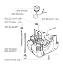 Crankcase Diagram and Parts List for 232R 2000-04 Husqvarna Brush Cutter