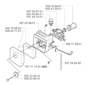Carburetor  Air Filter Diagram and Parts List for 232R 2002-09 Husqvarna Brush Cutter