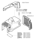 Cylinder Cover Diagram and Parts List for 232R 2002-09 Husqvarna Brush Cutter