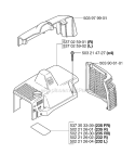 Cylinder Cover Diagram and Parts List for 232R 2007-01 Husqvarna Brush Cutter