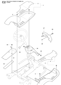 Cover Diagram and Parts List for RIDER175 (966828501)(2008-05) Husqvarna Lawn Mower