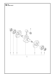 Crankshaft Diagram and Parts List for 355FXT  Husqvarna Brush Cutter