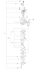 Carburetor Diagram and Parts List for 233RJ 2011-07 Husqvarna Brush Cutter