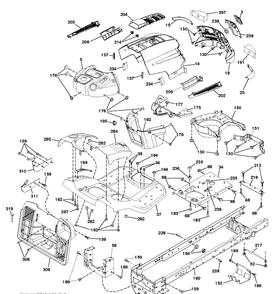 Chassis Enclosures Diagram and Parts List for CT126 (96051000702)(2011-4) Husqvarna Lawn Tractor