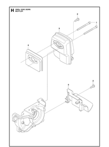 Muffler Diagram and Parts List for 553RS  Husqvarna Brush Cutter