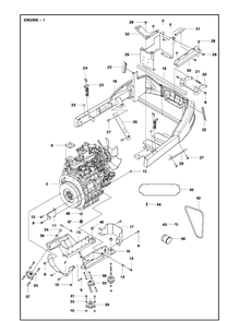 Engine Diagram and Parts List for P525D (967602101)(2016) Husqvarna Lawn Mower