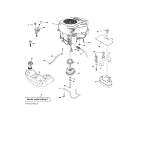 Engine Diagram and Parts List for 96043020300  Husqvarna Lawn Tractor