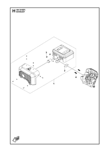 Exhaust Diagram and Parts List for 598610301 2021-07 Husqvarna Engine
