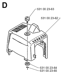 Cylinder Cover 2 Diagram and Parts List for 132R 19994000001-20050100000 Husqvarna Brush Cutter