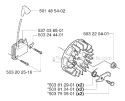 Ignition System Diagram and Parts List for 235RII 2002-09 Husqvarna Brush Cutter