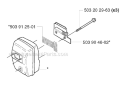 Muffler Diagram and Parts List for 235RII 2002-09 Husqvarna Brush Cutter