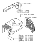 Cylinder Cover Diagram and Parts List for 235RII 2002-09 Husqvarna Brush Cutter