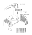 Cylinder Cover Diagram and Parts List for 235RII 2007-01 Husqvarna Brush Cutter