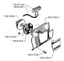 Starter Diagram and Parts List for 235R 1993-02 Husqvarna Brush Cutter