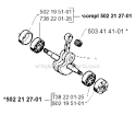 Crankshaft Diagram and Parts List for 235R 1995-11 Husqvarna Brush Cutter