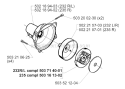 Clutch Diagram and Parts List for 235R 1997-02 Husqvarna Brush Cutter