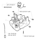 Crankcase Diagram and Parts List for 235R 1997-02 Husqvarna Brush Cutter