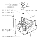 Crankcase Diagram and Parts List for 235R 2000-04 Husqvarna Brush Cutter