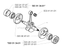 Crankshaft Diagram and Parts List for 235R 2000-04 Husqvarna Brush Cutter