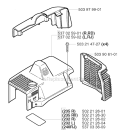 Cylinder Cover Diagram and Parts List for 235R 2002-09 Husqvarna Brush Cutter