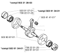 Page F Diagram and Parts List for 232RD 232 RD 1998-01 Husqvarna Trimmer