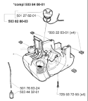 Page G Diagram and Parts List for 232RD 232 RD 1998-01 Husqvarna Trimmer