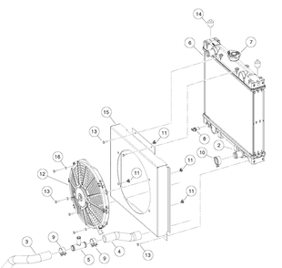 Radiator Diagram and Parts List for HUV4421GXP 2009 Husqvarna Lawn Tractor
