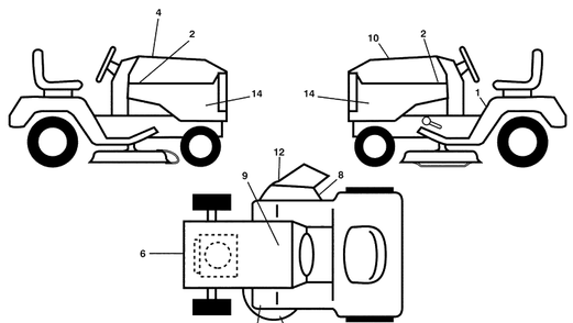 Decals Diagram and Parts List for 2754GLS (96043006600)(2009-04) Husqvarna Lawn Mower