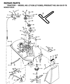 Mower Deck / Cutting Deck Diagram and Parts List for LT1538-LT1538D 2003-01 Husqvarna Lawn Tractor
