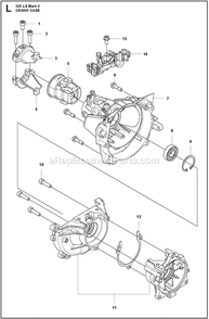 Crankcase Diagram and Parts List for 525LSMARKII  Husqvarna Trimmer