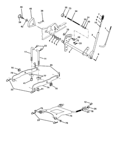 Mower Lift Lever Diagram and Parts List for GTH2548-LOGT25H48B/954572134 2004-01 Husqvarna Lawn Tractor