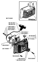 Page K Diagram and Parts List for 238 1987-04 Husqvarna Chainsaw