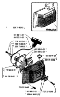 Page K Diagram and Parts List for 238 1987-11 Husqvarna Chainsaw