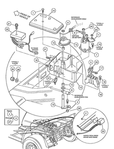 Electrical Component Box - Gasoline Vehicle Diagram and Parts List for HUV4210GXP 2005-06 Husqvarna Lawn Tractor