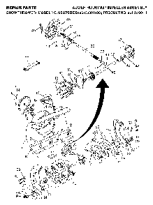 Auger Housing And Impeller Diagram and Parts List for 8527SBEB (96193001100, 961930011)(2005-12) Husqvarna Snow Blower