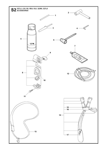 Accessories Diagram and Parts List for 327LDX 20120100001-Current Husqvarna Edger