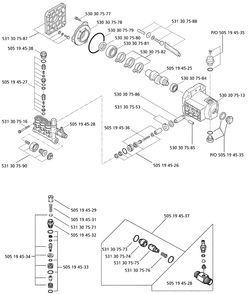 Pumps Diagram and Parts List for 6027PW (966872002)(2008-02) Husqvarna Pressure Washer