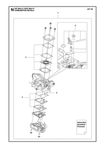 Carburetor Details Diagram and Parts List for 545GMARKII  Husqvarna Chainsaw