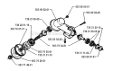 Bevel Gear Diagram and Parts List for 240RBD 1995-01 Husqvarna Brush Cutter