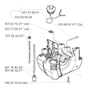Crankcase Diagram and Parts List for 240RJ 2000-04 Husqvarna Brush Cutter