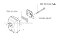 Muffler Diagram and Parts List for 240RJ 2002-09 Husqvarna Brush Cutter