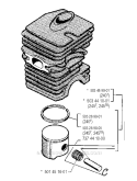 Cylinder Piston Diagram and Parts List for 240R 1990-01 Husqvarna Brush Cutter