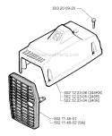 Cylinder Cover Diagram and Parts List for 240R 1996-06 Husqvarna Brush Cutter