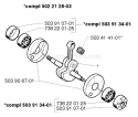 Page G Diagram and Parts List for 240L 240 L 1998-11 Husqvarna Trimmer